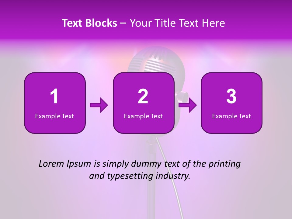 Retro Microphone With Reflectors On Background PowerPoint Template