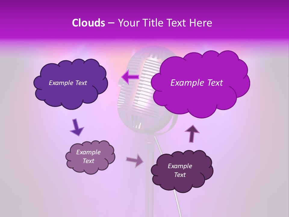 Retro Microphone With Reflectors On Background PowerPoint Template
