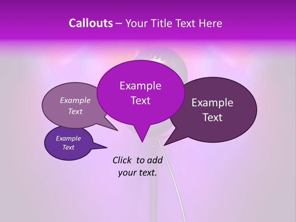 Retro Microphone With Reflectors On Background PowerPoint Template