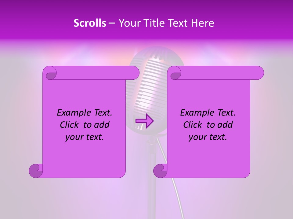 Retro Microphone With Reflectors On Background PowerPoint Template