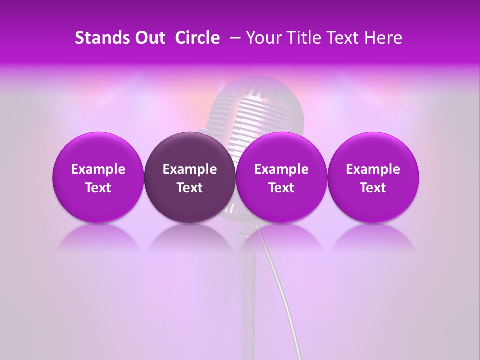 Retro Microphone With Reflectors On Background PowerPoint Template