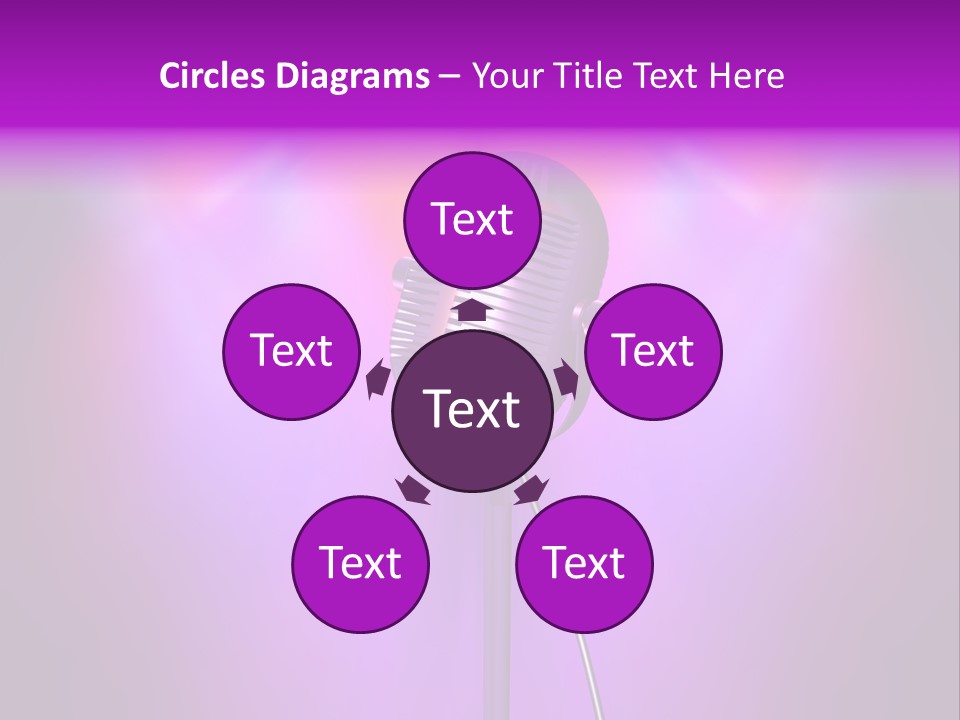 Retro Microphone With Reflectors On Background PowerPoint Template