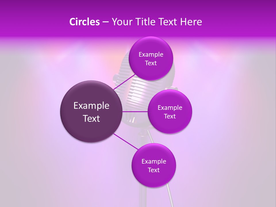 Retro Microphone With Reflectors On Background PowerPoint Template