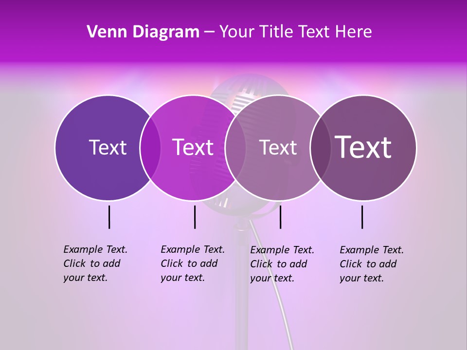 Retro Microphone With Reflectors On Background PowerPoint Template
