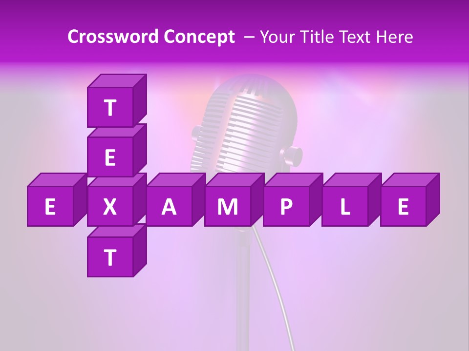 Retro Microphone With Reflectors On Background PowerPoint Template