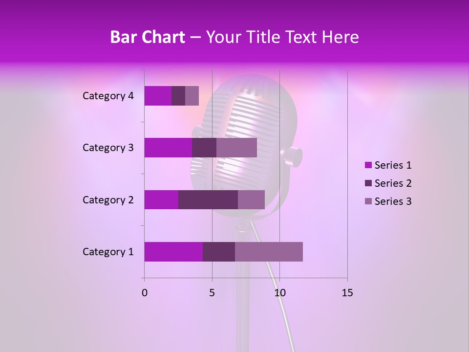 Retro Microphone With Reflectors On Background PowerPoint Template