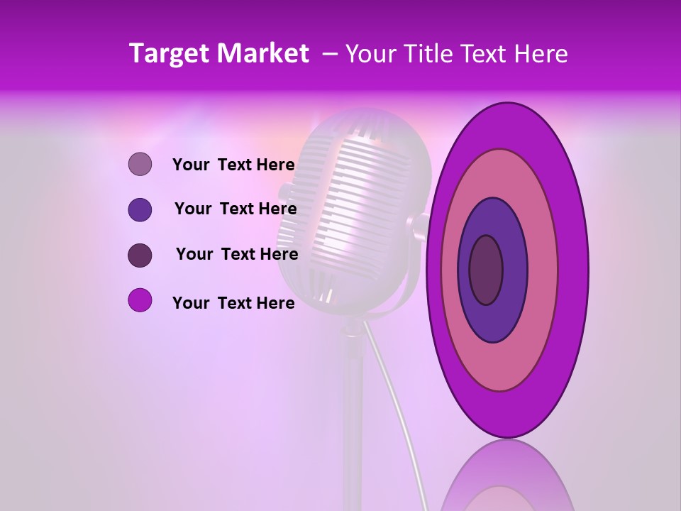 Retro Microphone With Reflectors On Background PowerPoint Template