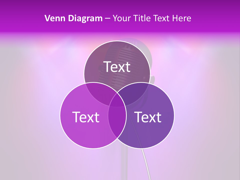 Retro Microphone With Reflectors On Background PowerPoint Template