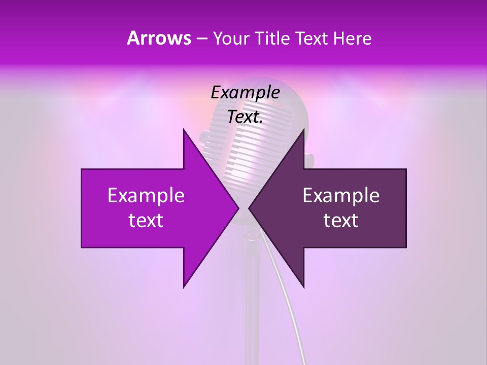 Retro Microphone With Reflectors On Background PowerPoint Template