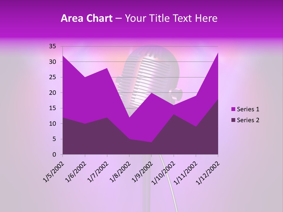 Retro Microphone With Reflectors On Background PowerPoint Template