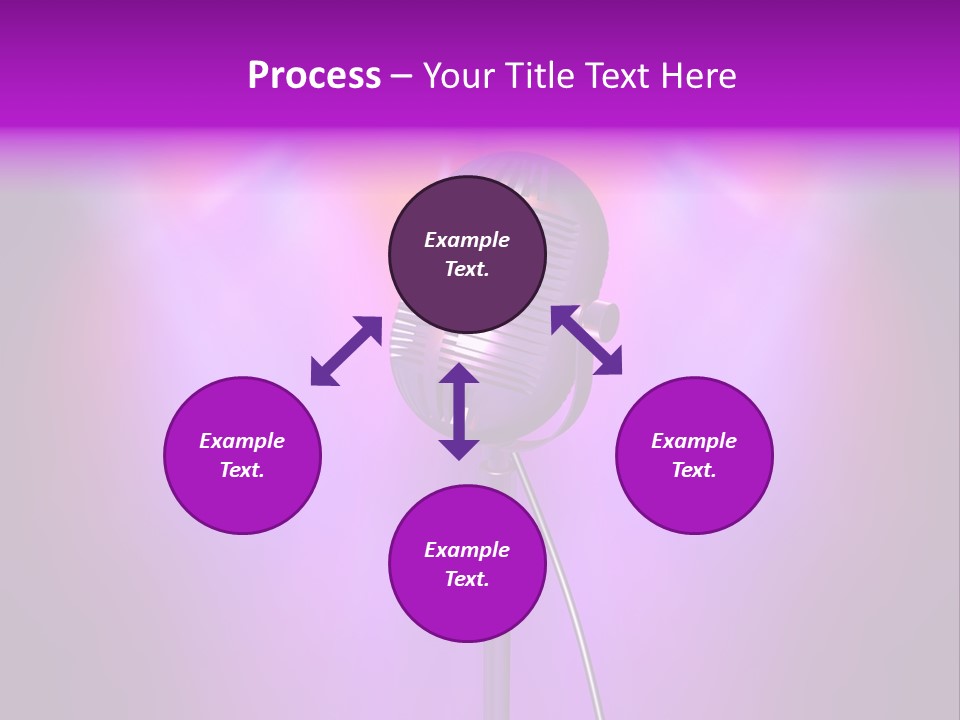 Retro Microphone With Reflectors On Background PowerPoint Template