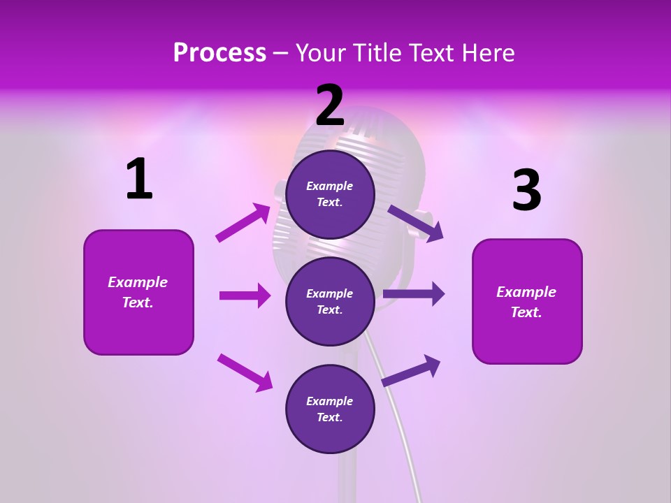 Retro Microphone With Reflectors On Background PowerPoint Template