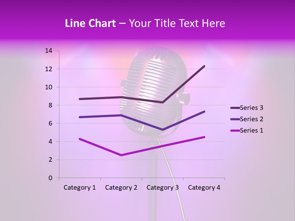 Retro Microphone With Reflectors On Background PowerPoint Template