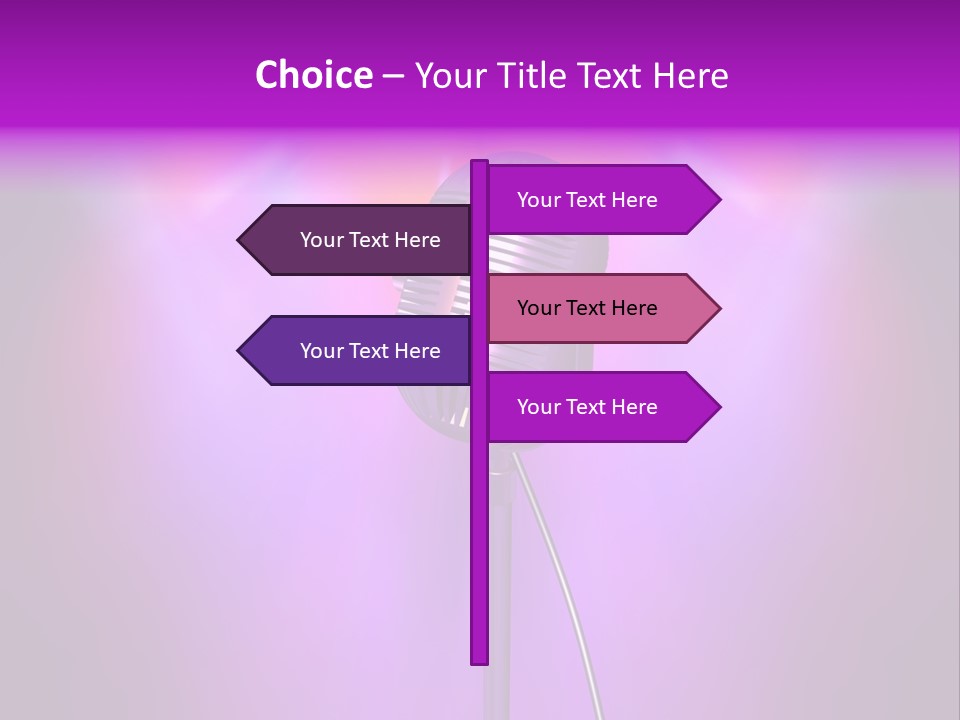 Retro Microphone With Reflectors On Background PowerPoint Template