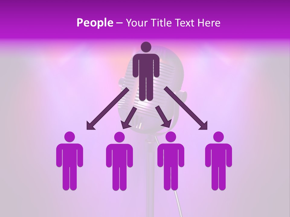 Retro Microphone With Reflectors On Background PowerPoint Template