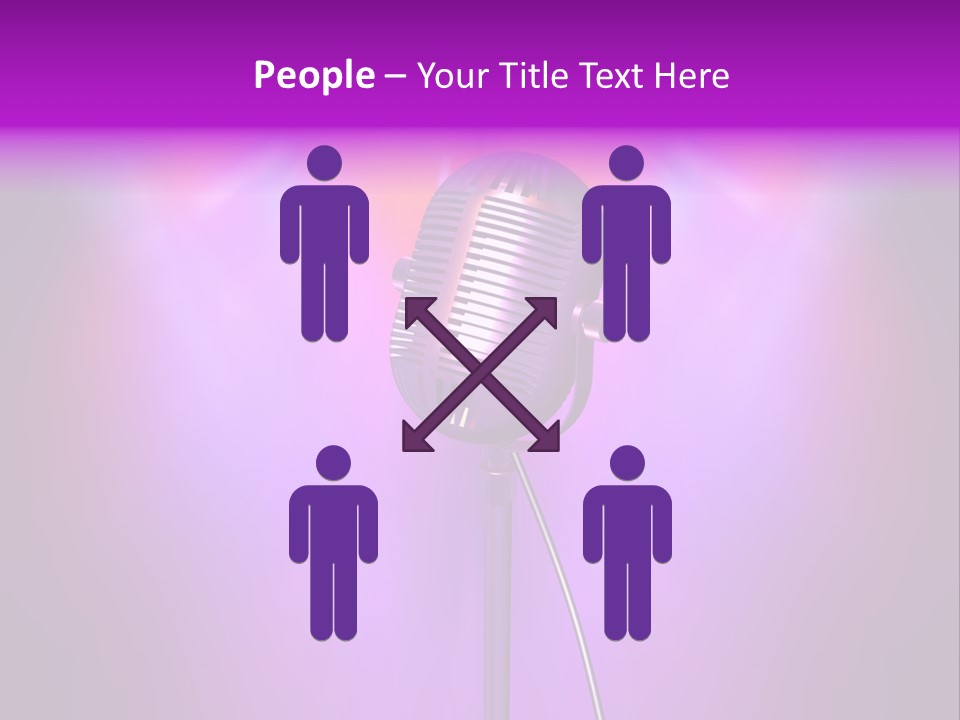 Retro Microphone With Reflectors On Background PowerPoint Template