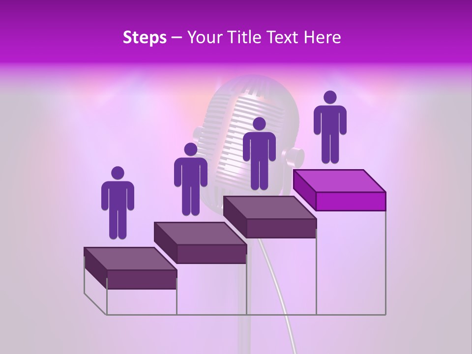 Retro Microphone With Reflectors On Background PowerPoint Template