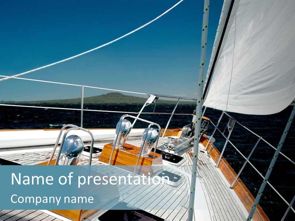 Luxury Yacht Under Sail PowerPoint Template