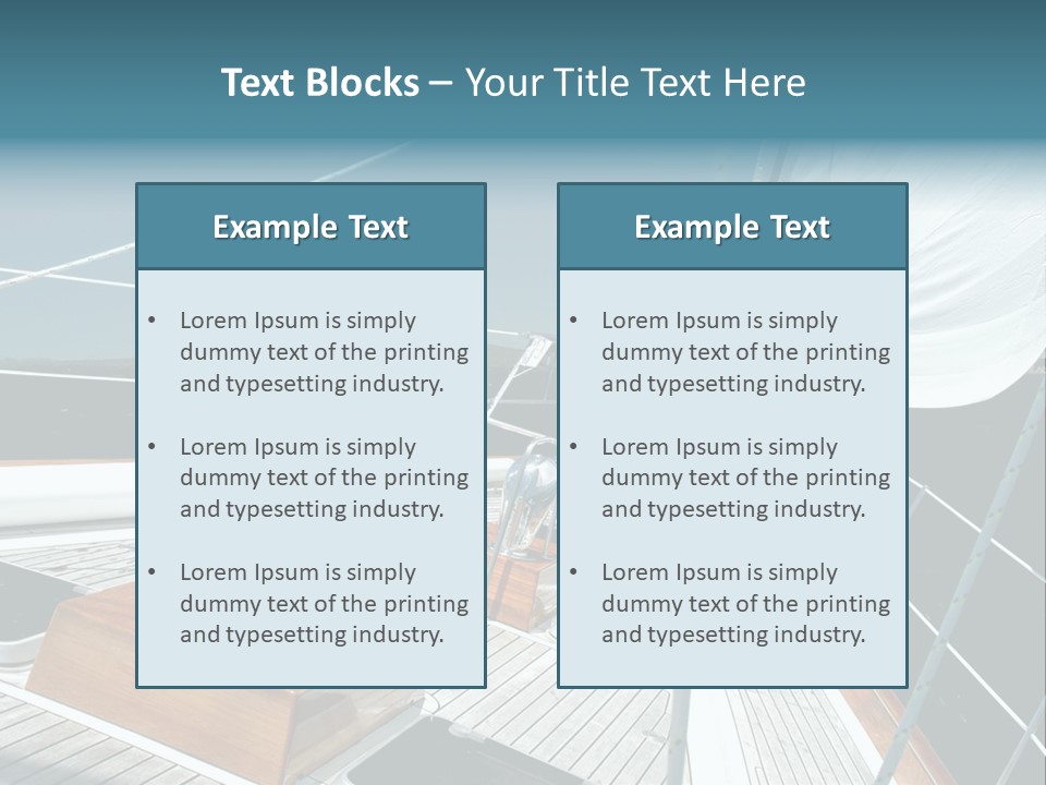 Luxury Yacht Under Sail PowerPoint Template