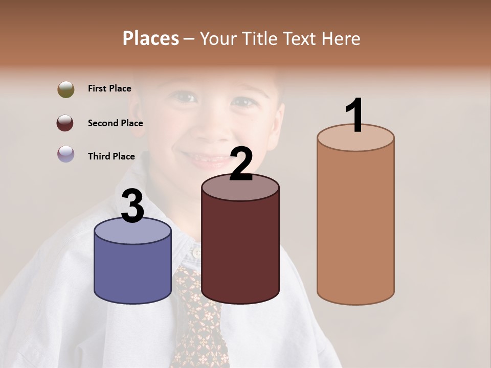 Portrait Of A Filipino Boy Dressed Up In Adult Business Clothes PowerPoint Template