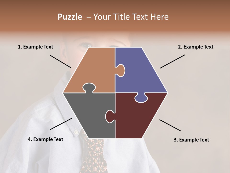 Portrait Of A Filipino Boy Dressed Up In Adult Business Clothes PowerPoint Template