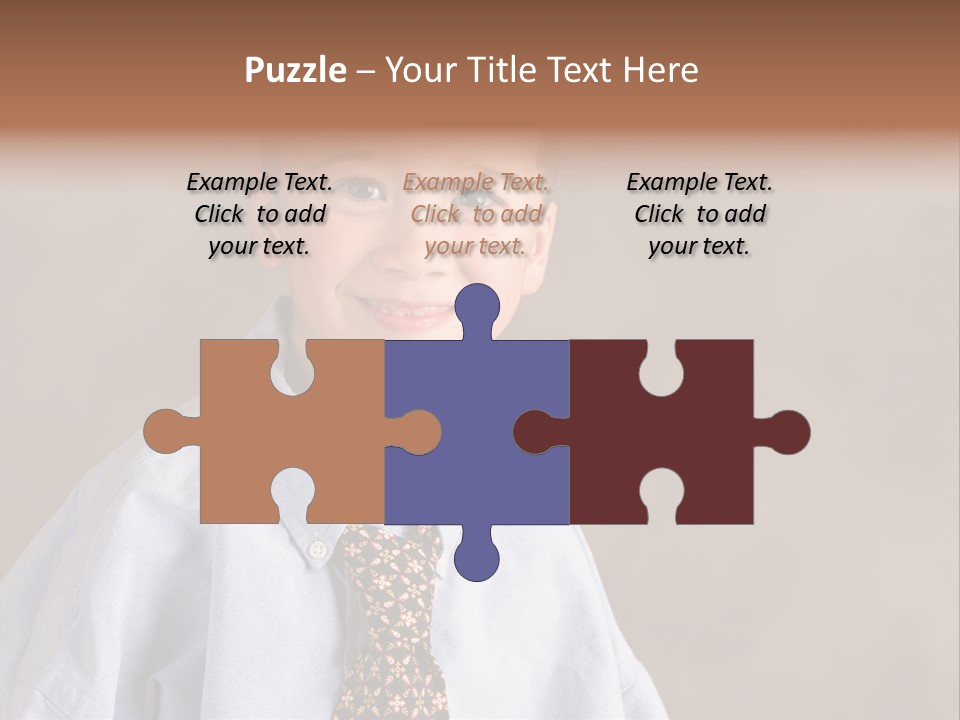 Portrait Of A Filipino Boy Dressed Up In Adult Business Clothes PowerPoint Template