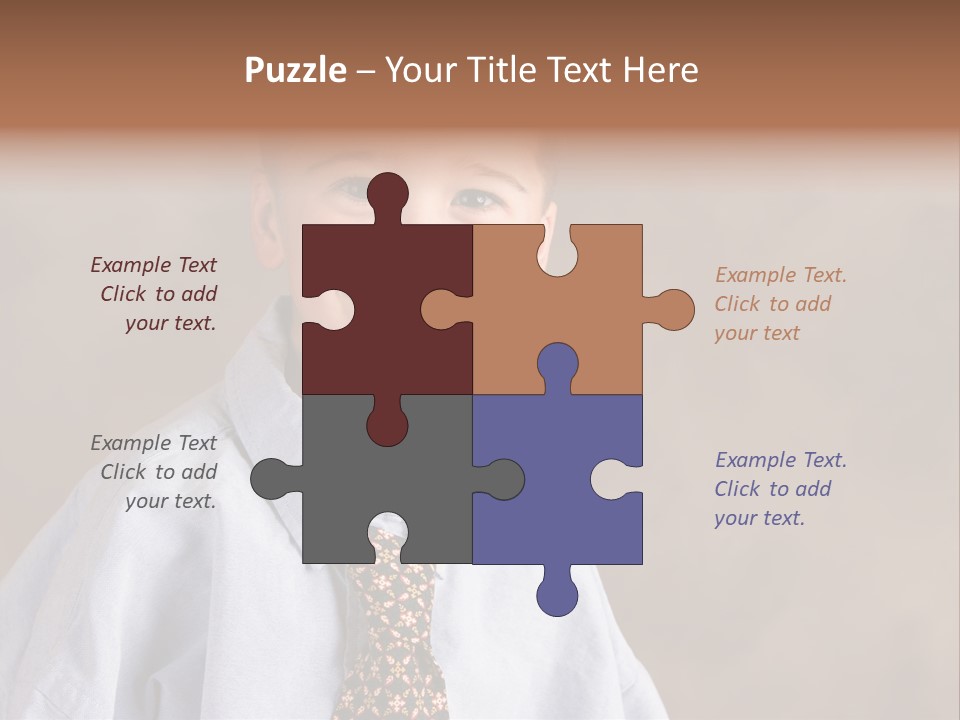 Portrait Of A Filipino Boy Dressed Up In Adult Business Clothes PowerPoint Template