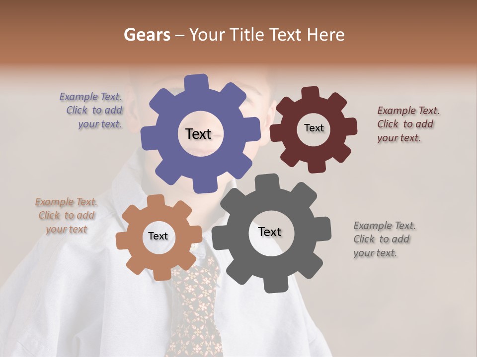 Portrait Of A Filipino Boy Dressed Up In Adult Business Clothes PowerPoint Template