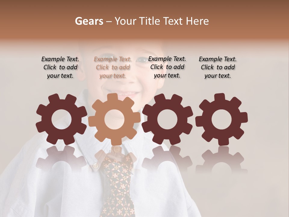 Portrait Of A Filipino Boy Dressed Up In Adult Business Clothes PowerPoint Template