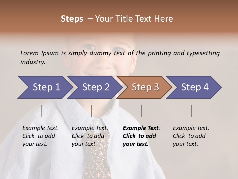 Portrait Of A Filipino Boy Dressed Up In Adult Business Clothes PowerPoint Template