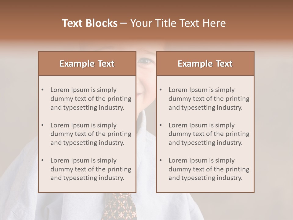 Portrait Of A Filipino Boy Dressed Up In Adult Business Clothes PowerPoint Template