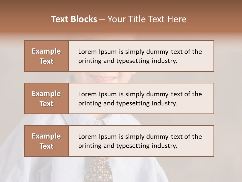 Portrait Of A Filipino Boy Dressed Up In Adult Business Clothes PowerPoint Template