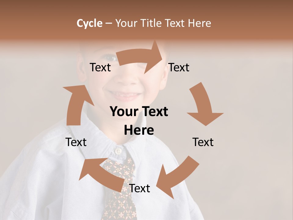 Portrait Of A Filipino Boy Dressed Up In Adult Business Clothes PowerPoint Template