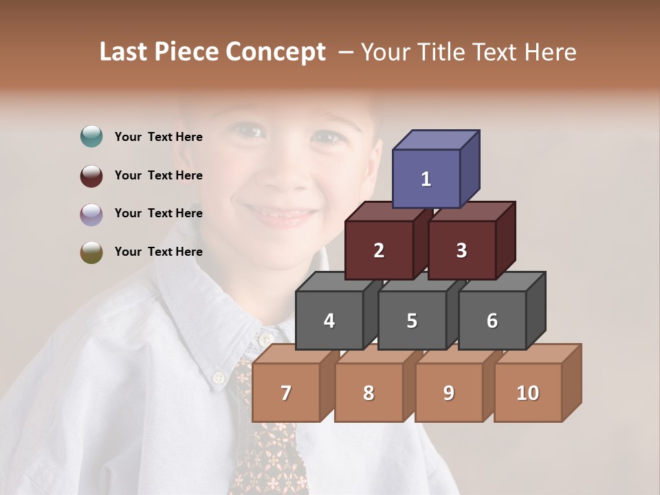 Portrait Of A Filipino Boy Dressed Up In Adult Business Clothes PowerPoint Template