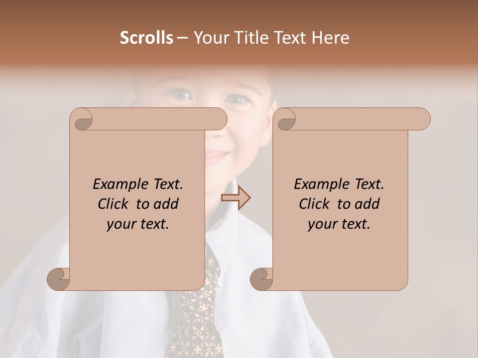 Portrait Of A Filipino Boy Dressed Up In Adult Business Clothes PowerPoint Template