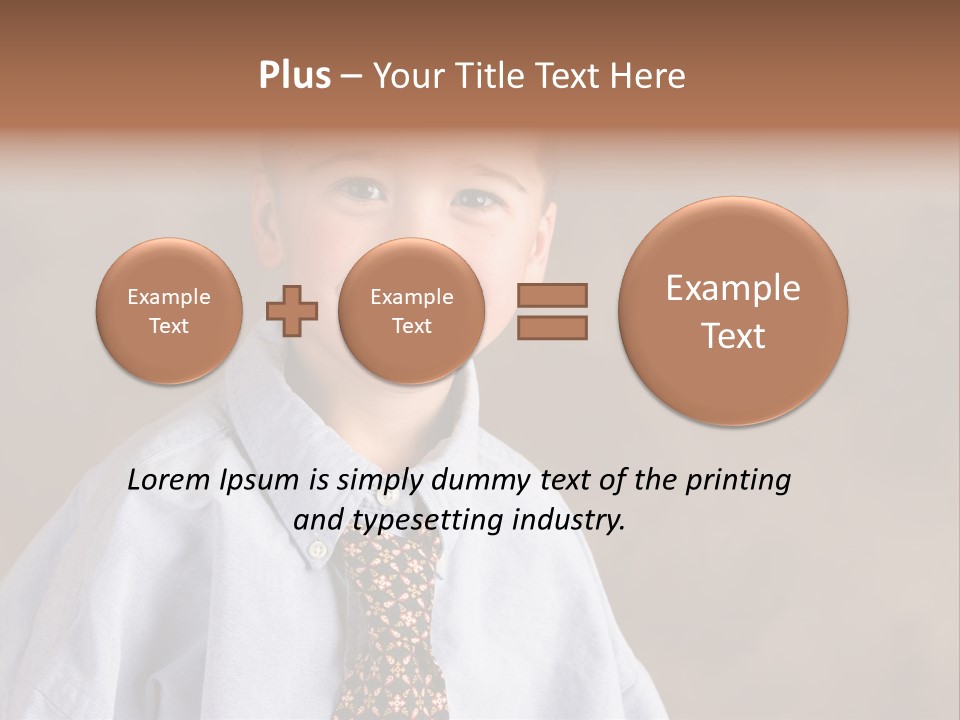 Portrait Of A Filipino Boy Dressed Up In Adult Business Clothes PowerPoint Template