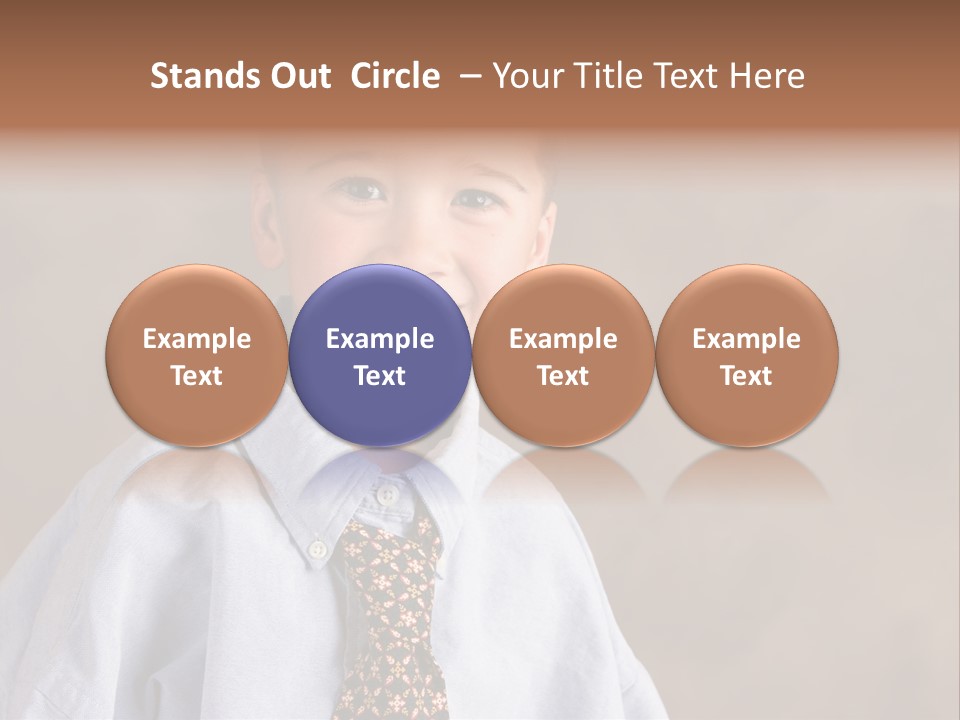 Portrait Of A Filipino Boy Dressed Up In Adult Business Clothes PowerPoint Template