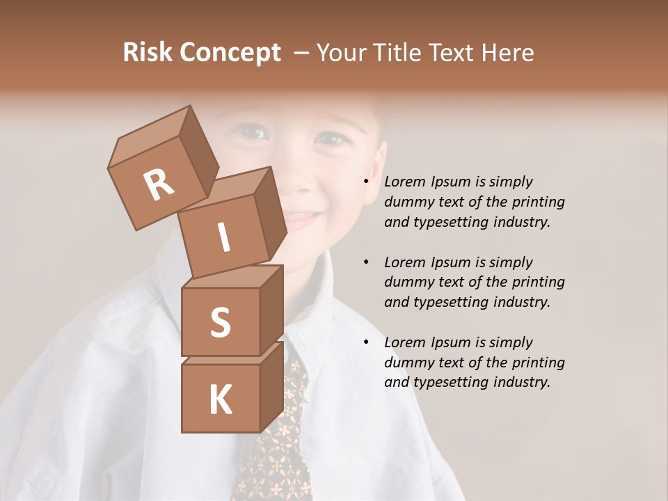 Portrait Of A Filipino Boy Dressed Up In Adult Business Clothes PowerPoint Template