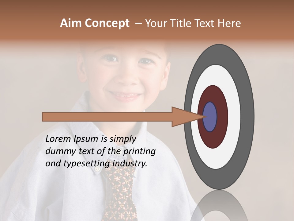 Portrait Of A Filipino Boy Dressed Up In Adult Business Clothes PowerPoint Template