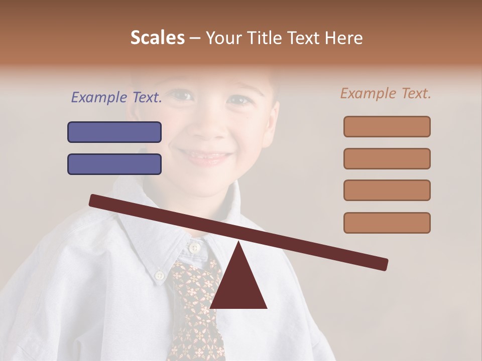 Portrait Of A Filipino Boy Dressed Up In Adult Business Clothes PowerPoint Template