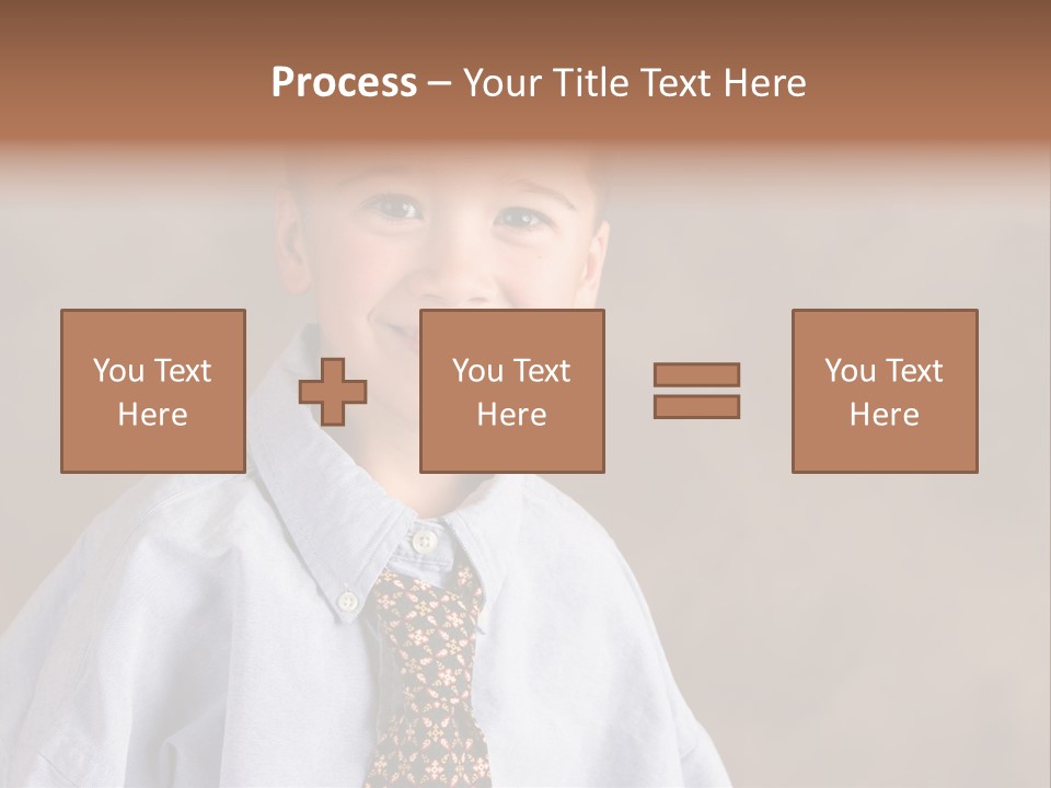 Portrait Of A Filipino Boy Dressed Up In Adult Business Clothes PowerPoint Template