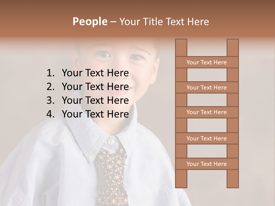 Portrait Of A Filipino Boy Dressed Up In Adult Business Clothes PowerPoint Template