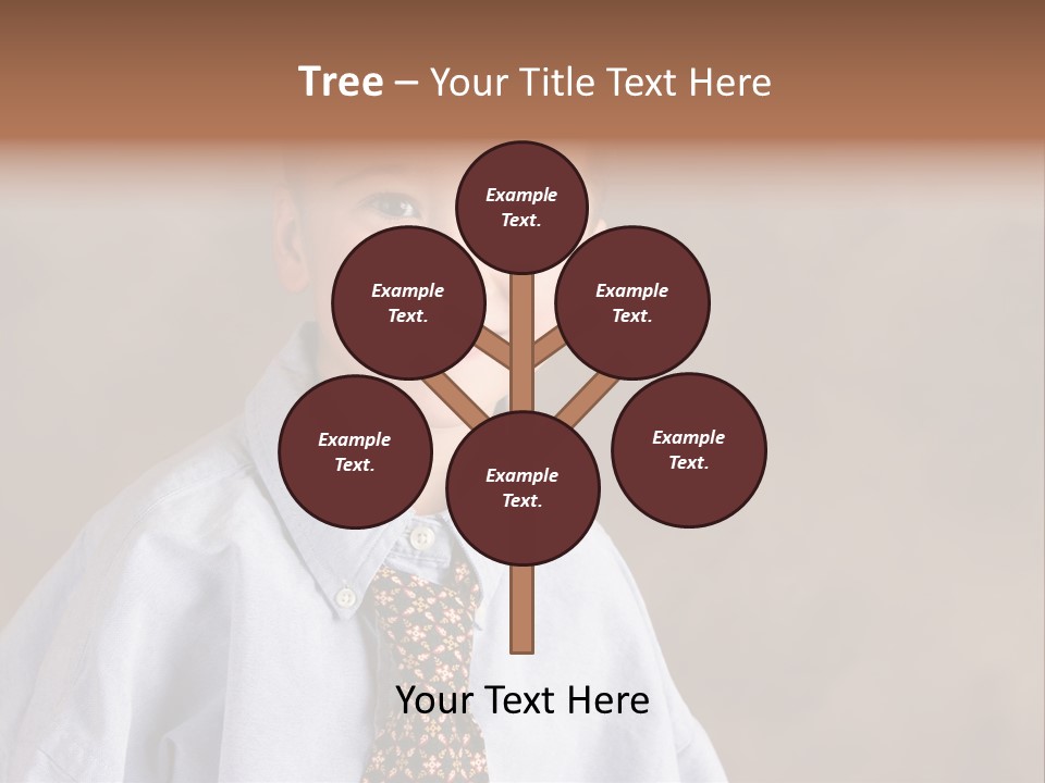 Portrait Of A Filipino Boy Dressed Up In Adult Business Clothes PowerPoint Template