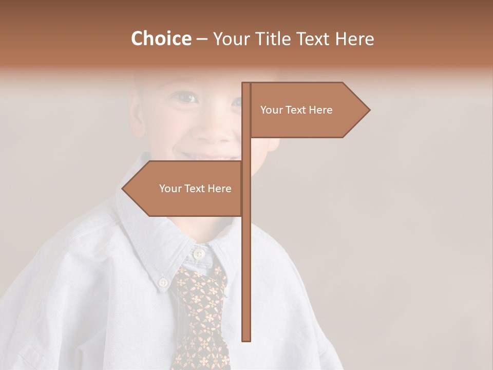 Portrait Of A Filipino Boy Dressed Up In Adult Business Clothes PowerPoint Template