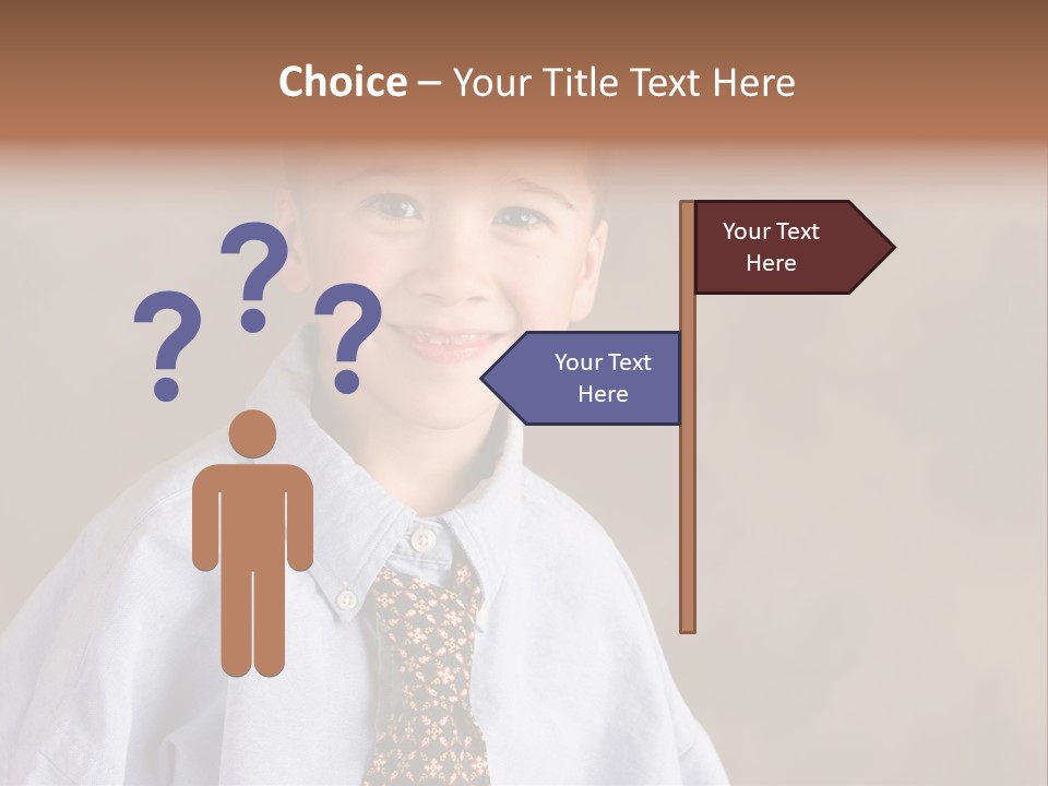 Portrait Of A Filipino Boy Dressed Up In Adult Business Clothes PowerPoint Template