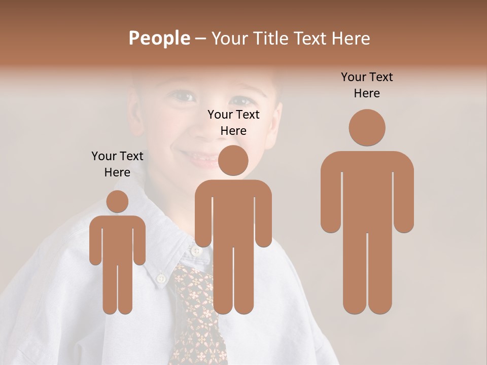 Portrait Of A Filipino Boy Dressed Up In Adult Business Clothes PowerPoint Template