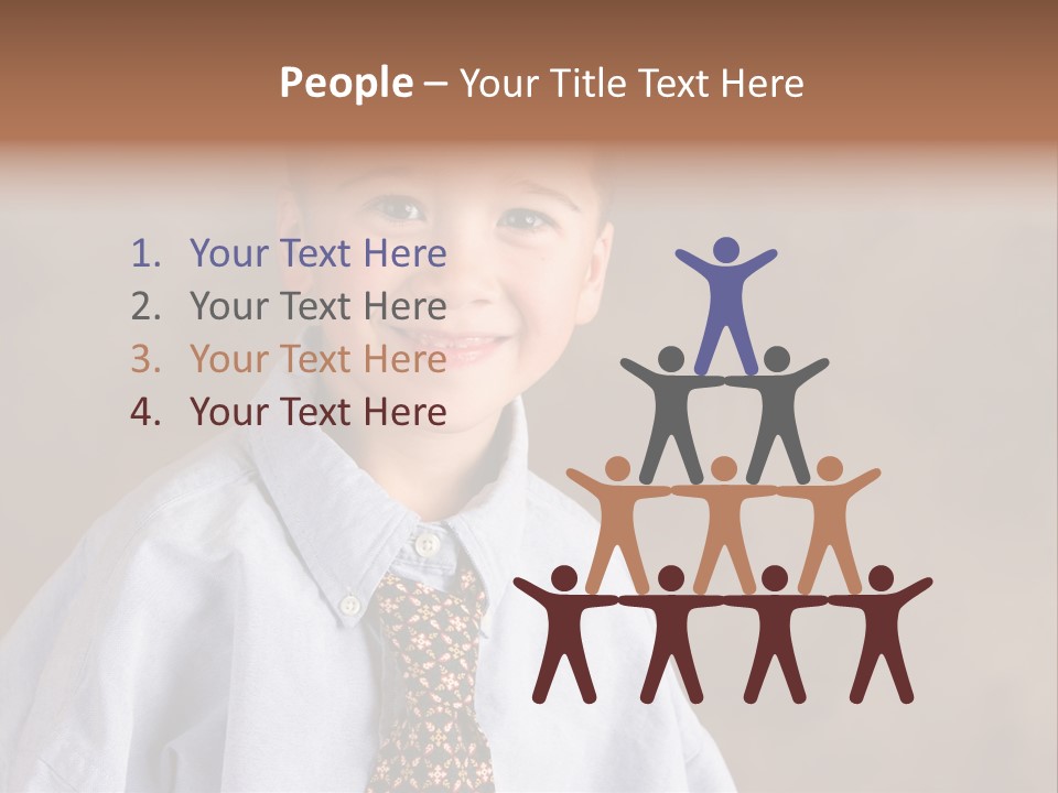 Portrait Of A Filipino Boy Dressed Up In Adult Business Clothes PowerPoint Template