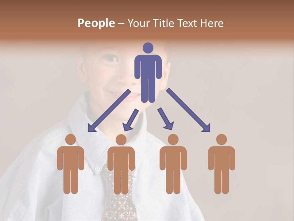 Portrait Of A Filipino Boy Dressed Up In Adult Business Clothes PowerPoint Template