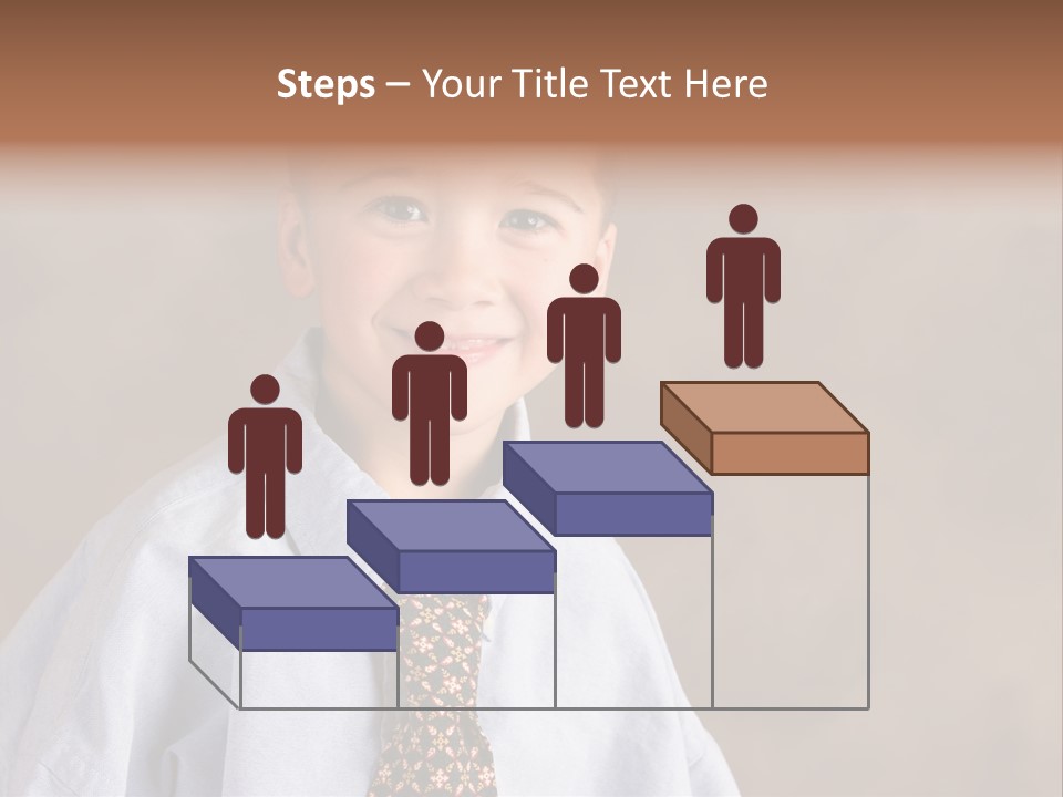 Portrait Of A Filipino Boy Dressed Up In Adult Business Clothes PowerPoint Template