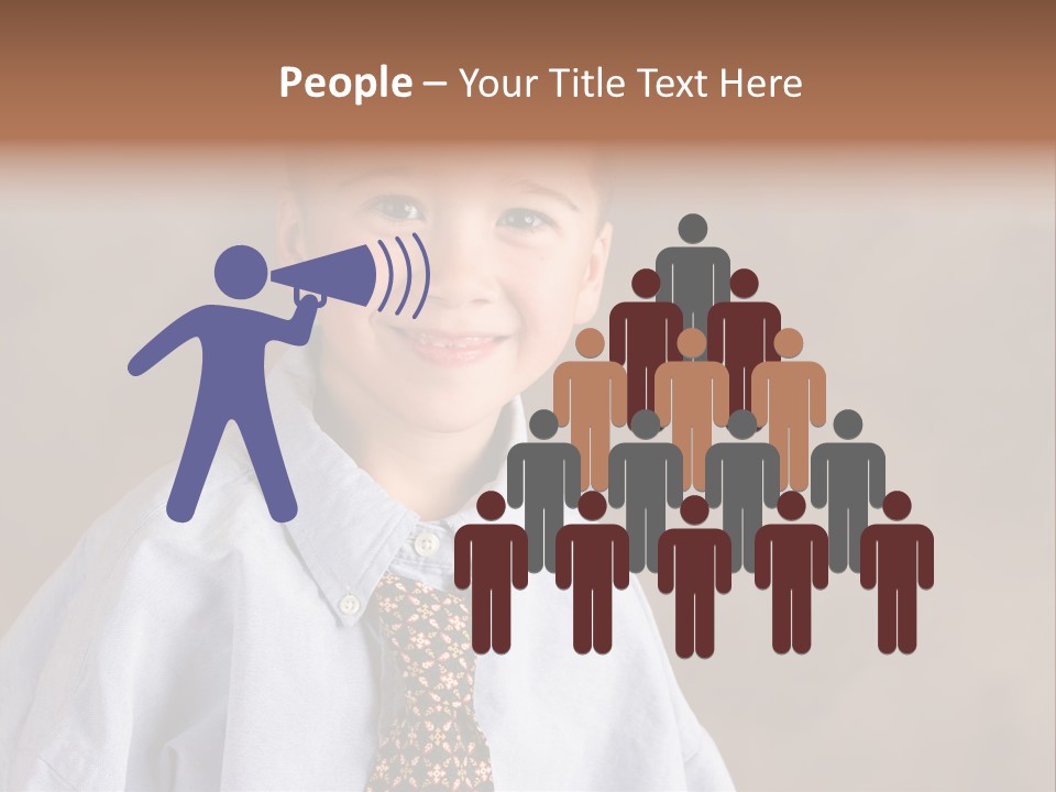 Portrait Of A Filipino Boy Dressed Up In Adult Business Clothes PowerPoint Template